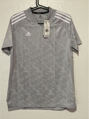 Adidas Condivo Women’s Size Large Soccer Jersey Gray/White Printed GJ6813
